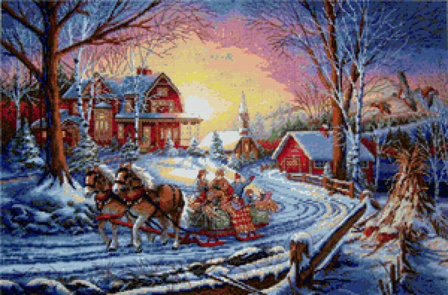 рождественские гулянья - рождество, зима - предпросмотр