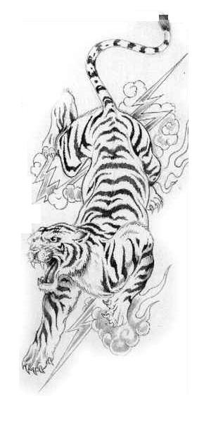 тигр 2 - животные, монохром - оригинал