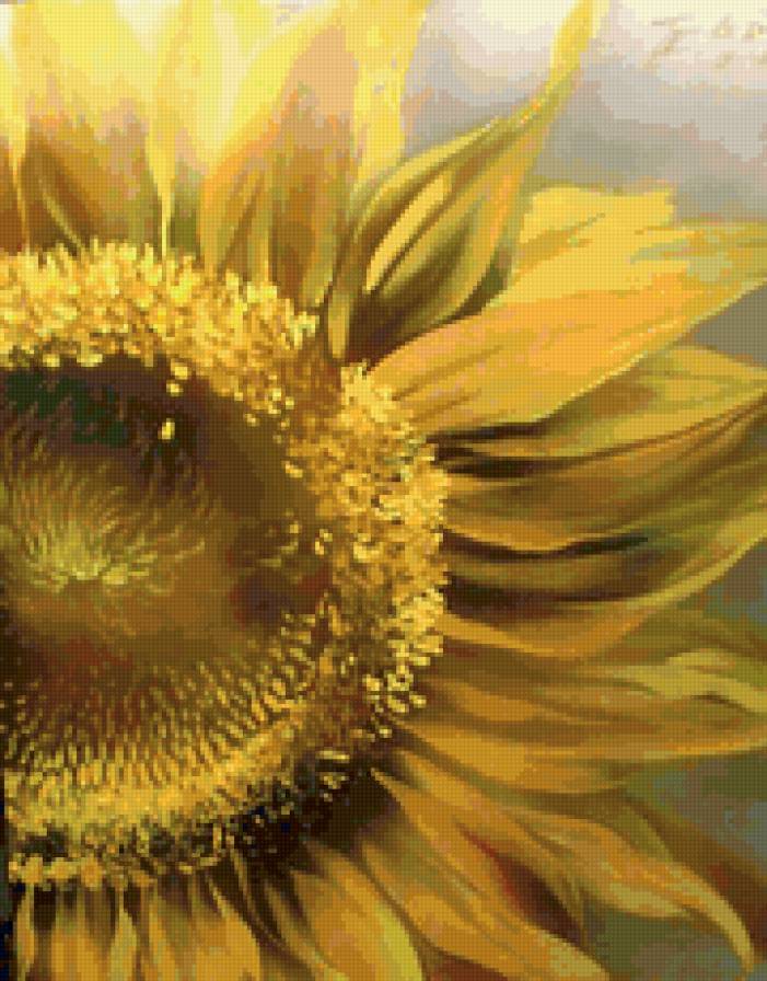 Подсолнух - живопись, тенер елена - предпросмотр