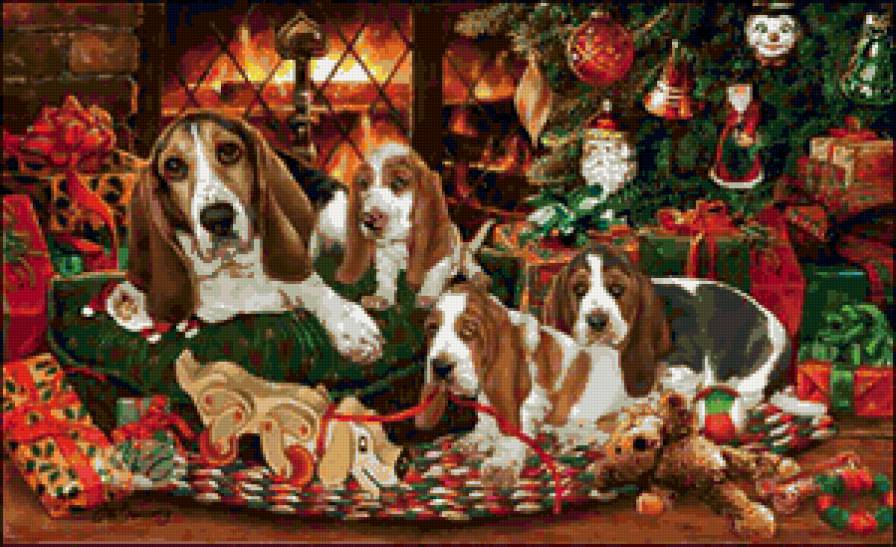 10 - животные, собаки, рождество, новогоднее - предпросмотр