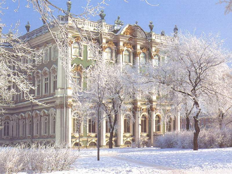 Зимний дворец - архитектура, зима, город, замок, дворец, санкт-петербург - оригинал