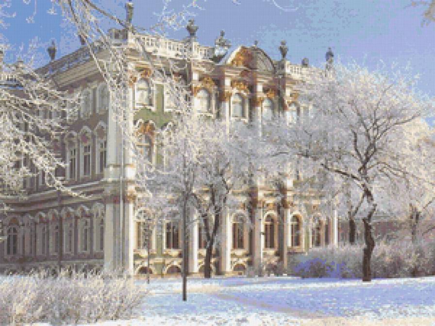 Зимний дворец - санкт-петербург, замок, город, архитектура, зима, дворец - предпросмотр