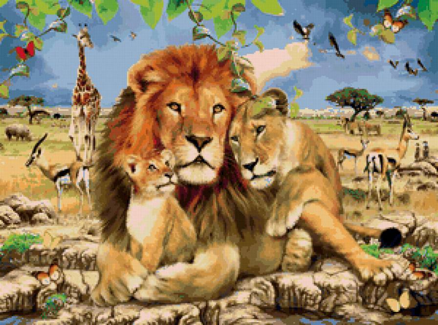 №91487 - кошка, животные, живопись, искусство, природа, картина - предпросмотр