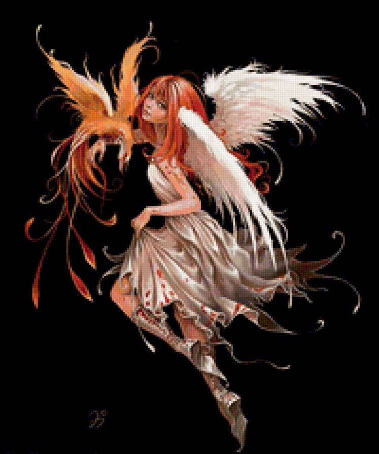 Фея - ангел, фея, девушка, крылья, фентези, птица - предпросмотр
