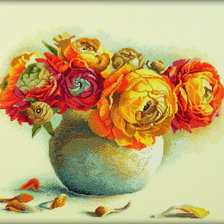 Схема вышивки «пионы»