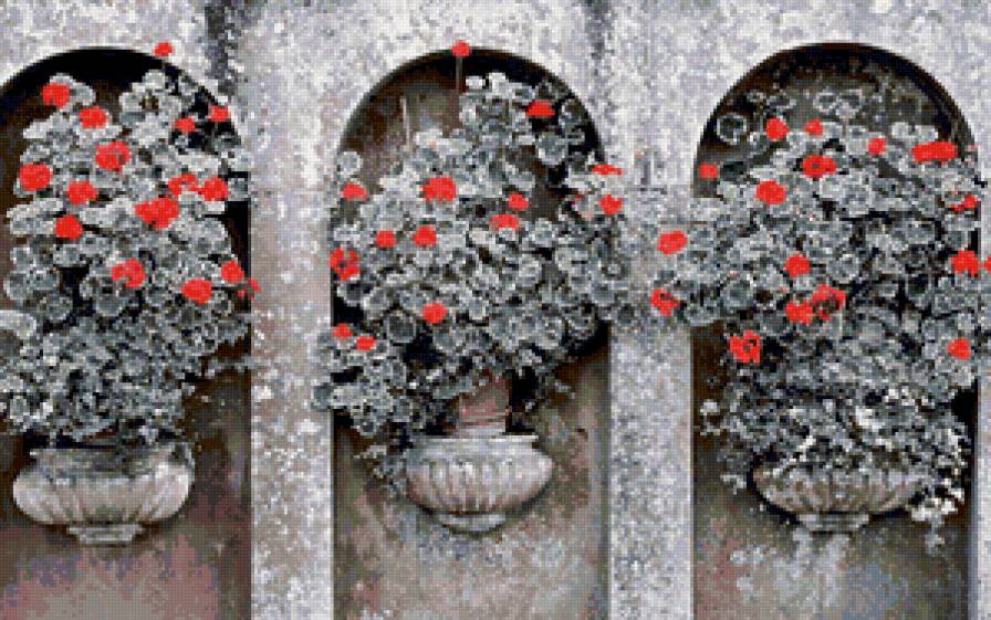 Цветы - цветы, открытка, триптих - предпросмотр