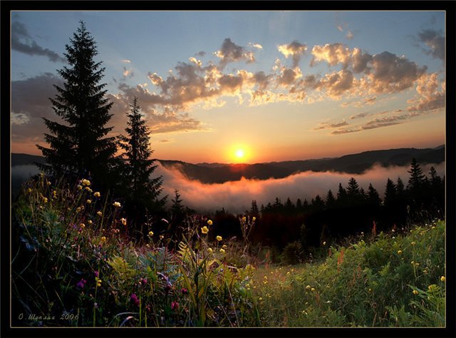 Вечер - закат, природа, пейзаж - оригинал