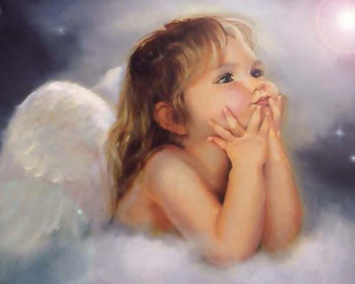 Ангелок - облако, ангелок, ангел, божественное, девочка, небеса, небо - оригинал