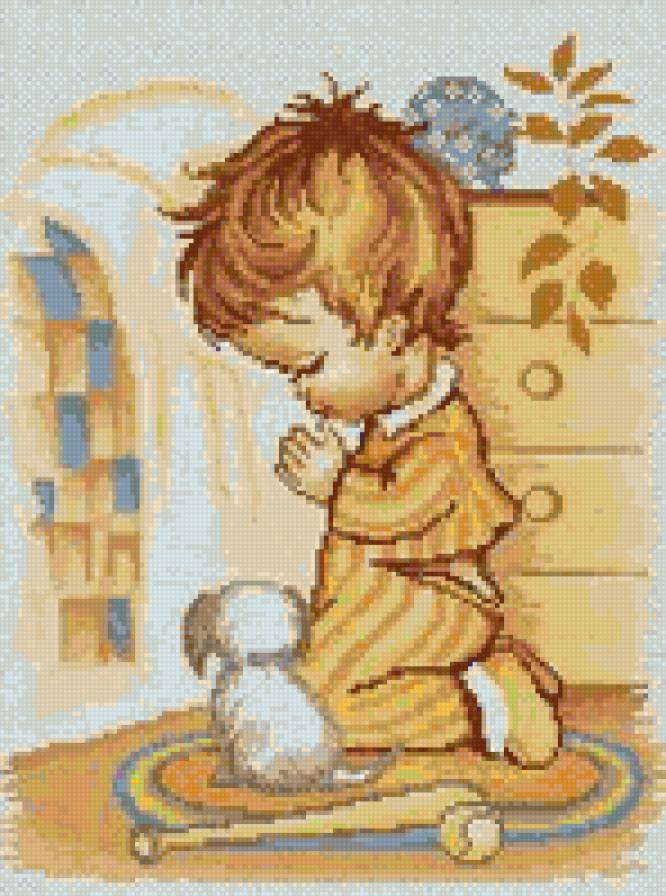 Вечерняя молитва - вера, дети, мальчик - предпросмотр