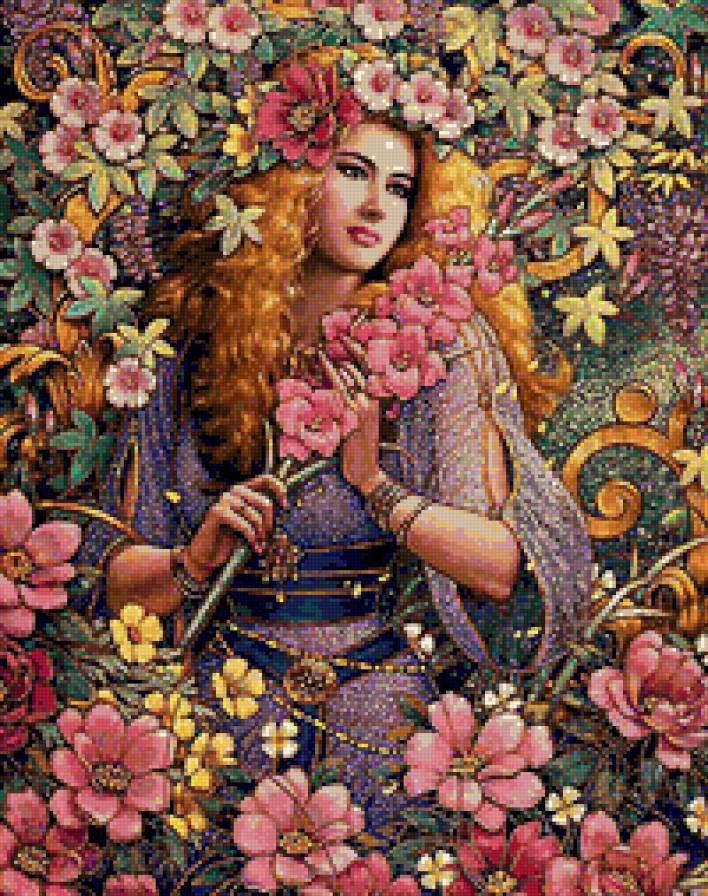 девушка в цветах - предпросмотр