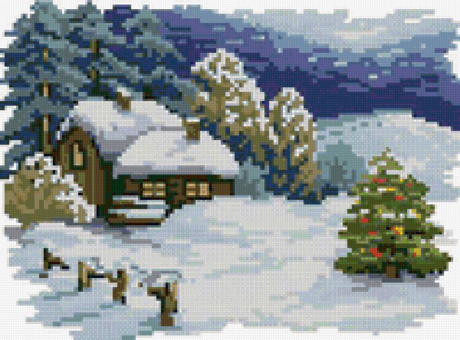 зима - зима, природа, пейзаж, деревня - предпросмотр