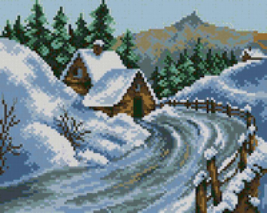 зимняя сказка - деревня, зима, природа, пейзаж - предпросмотр