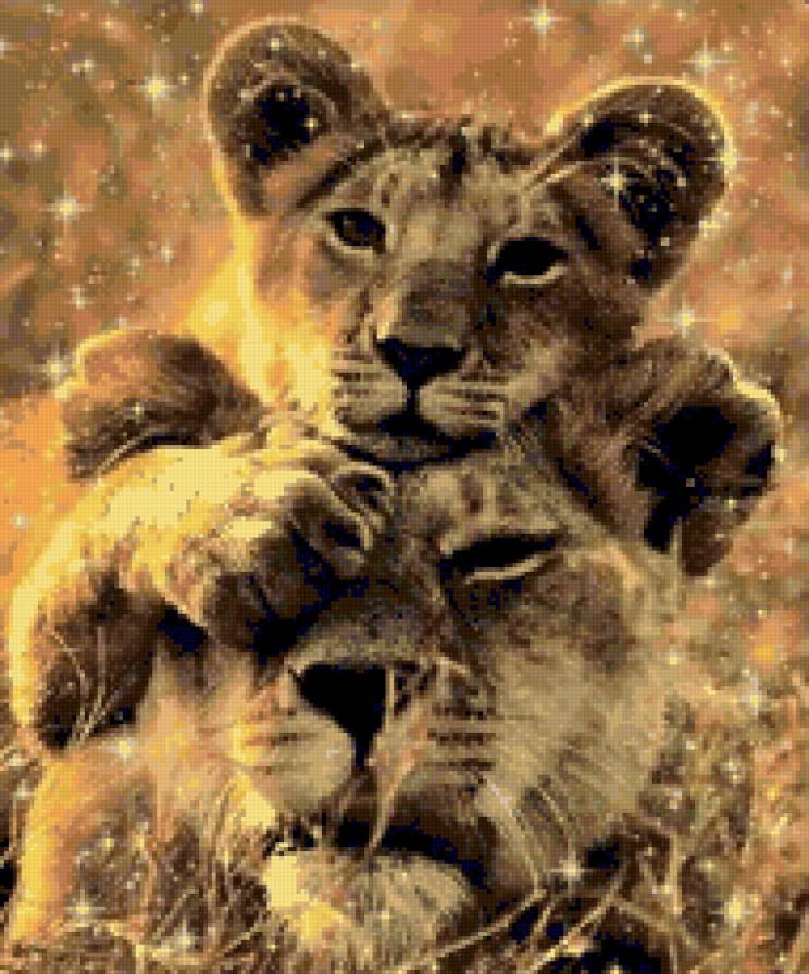 Львёнок с мамой - лев - предпросмотр
