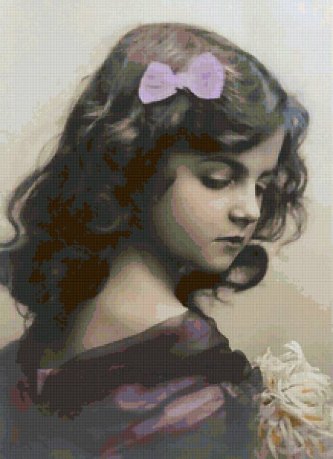 №93691 - портрет, фотография, ретро, винтаж, дети, девочка, ребенок - предпросмотр