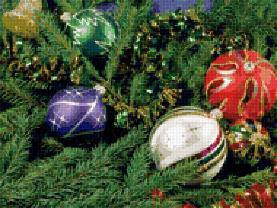 Новогодние шары - открытка, праздник, новый год, новогодняя - предпросмотр