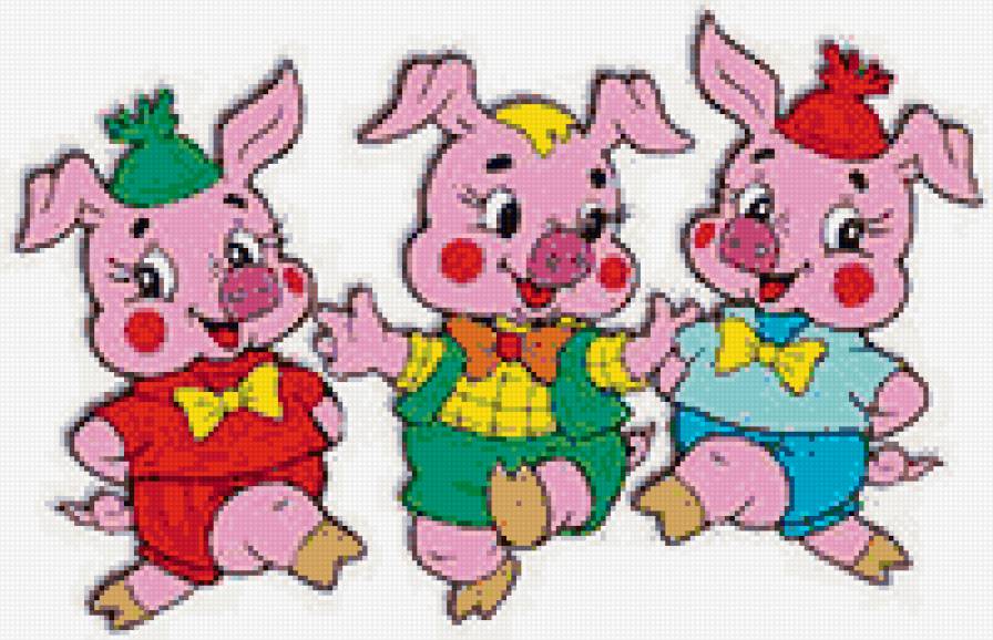 три поросенка - сказка, поросята, животные - предпросмотр