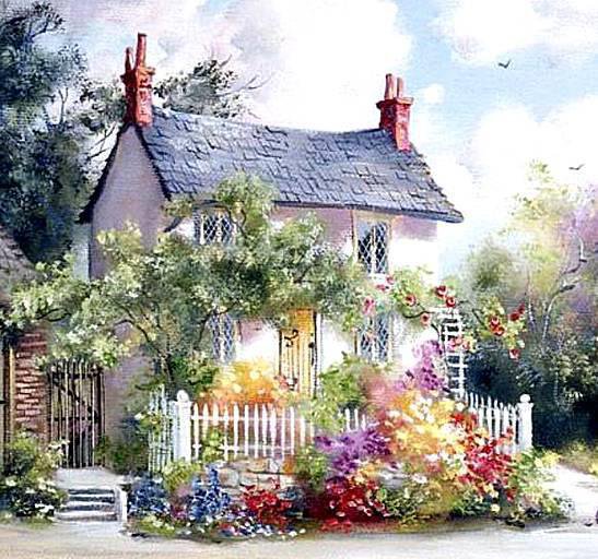 Дом в деревне - пейзаж, лето, деревня - оригинал