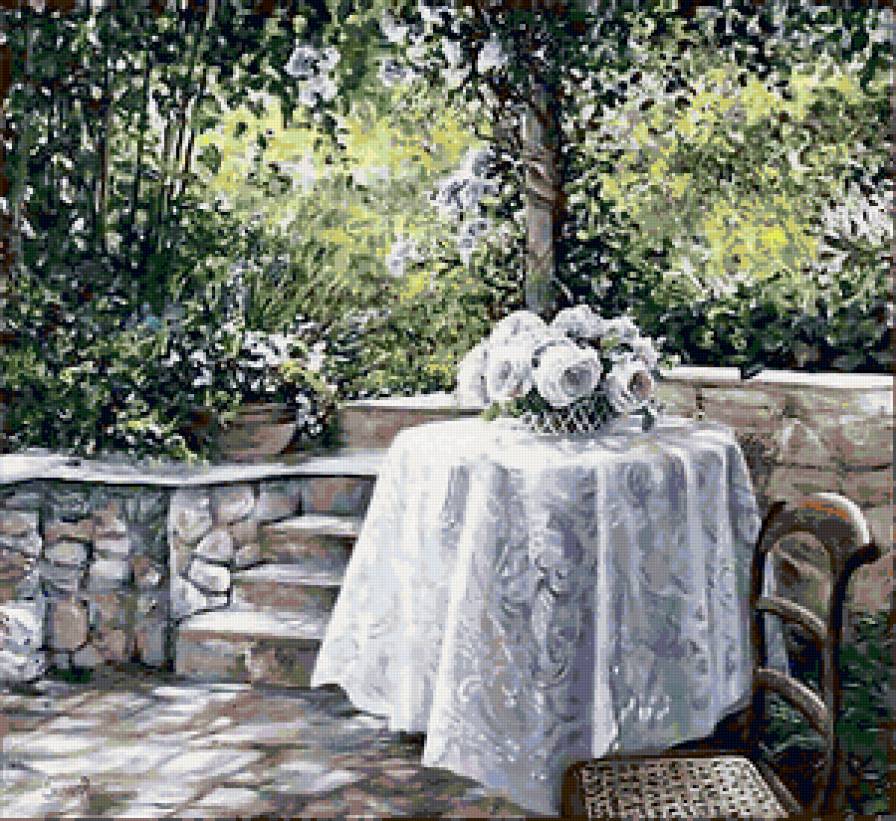 утро на даче - пейзаж, природа, живопись - предпросмотр