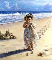 у моря - замки из песка, море, дети - оригинал