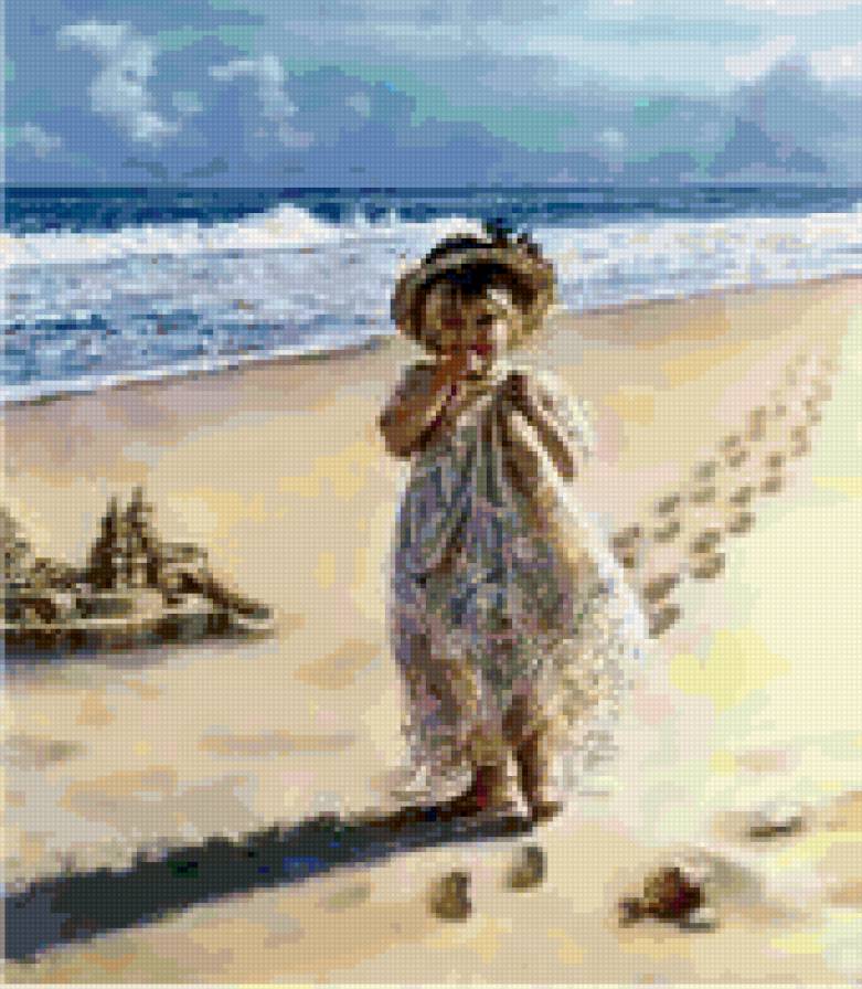 у моря - дети, море, замки из песка - предпросмотр