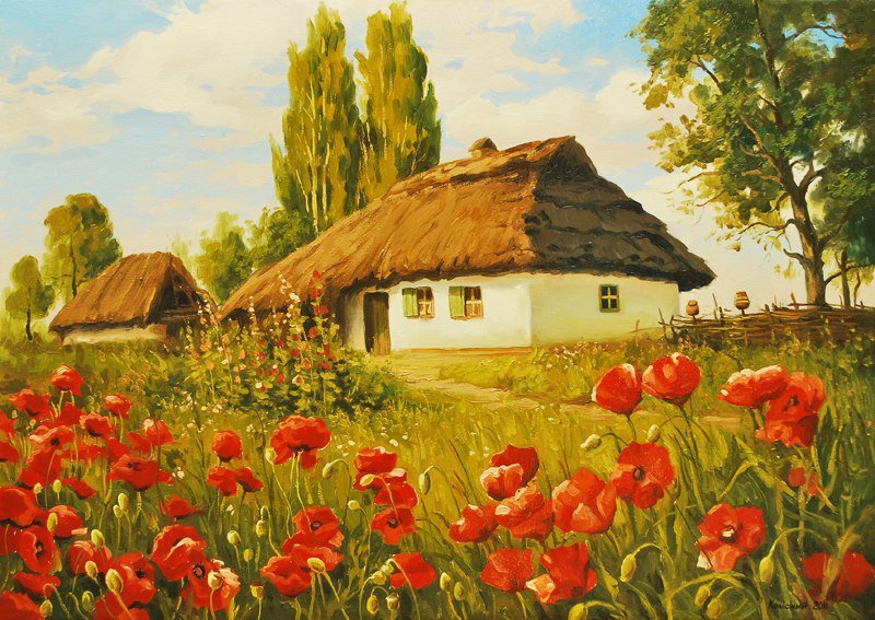 деревенский пейзаж - оригинал