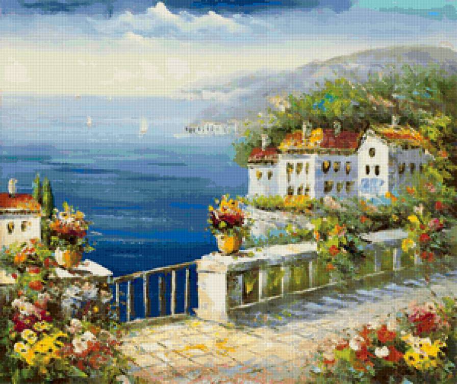 Серия "Пейзажи" - пейзаж, море, цветы - предпросмотр