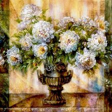 Схема вышивки «белые пионы»