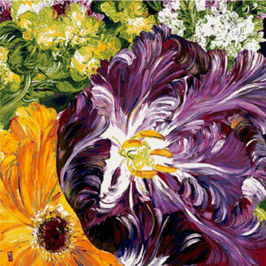 серия "яркие краски" - подушка, цветы - предпросмотр