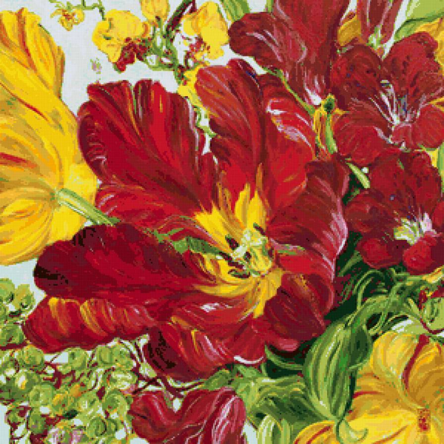 серия "яркие краски" - цветы, подушка - предпросмотр