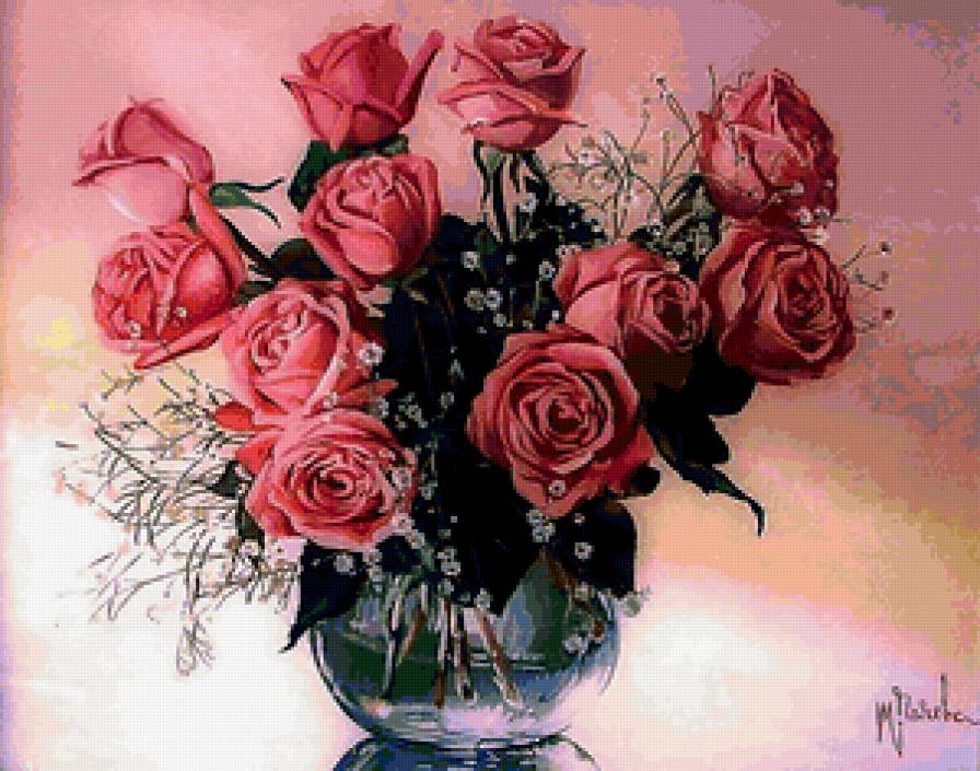 Розы - живопись, чачева татьяна - предпросмотр