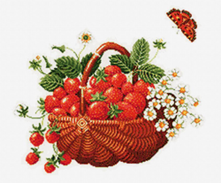 корзинка с земляникой - ягоды - предпросмотр