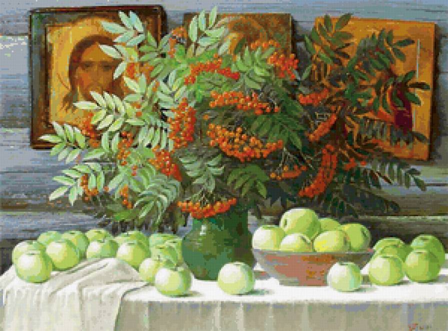 яблочный спас - иконы, религия, фрукты, ягоды, натюрморт - предпросмотр