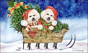 16 - животные, рождество, новогоднее, собаки - оригинал