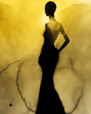 женский силуэт - девушка, красота - оригинал