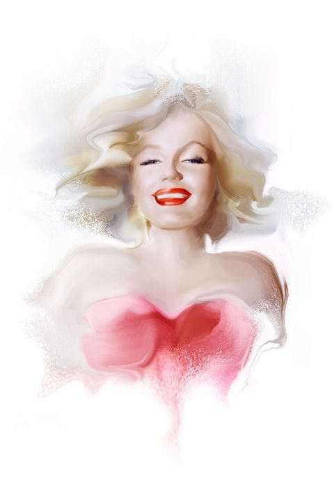 мерлин - красота, мерлин монро, акварель, девушка - оригинал