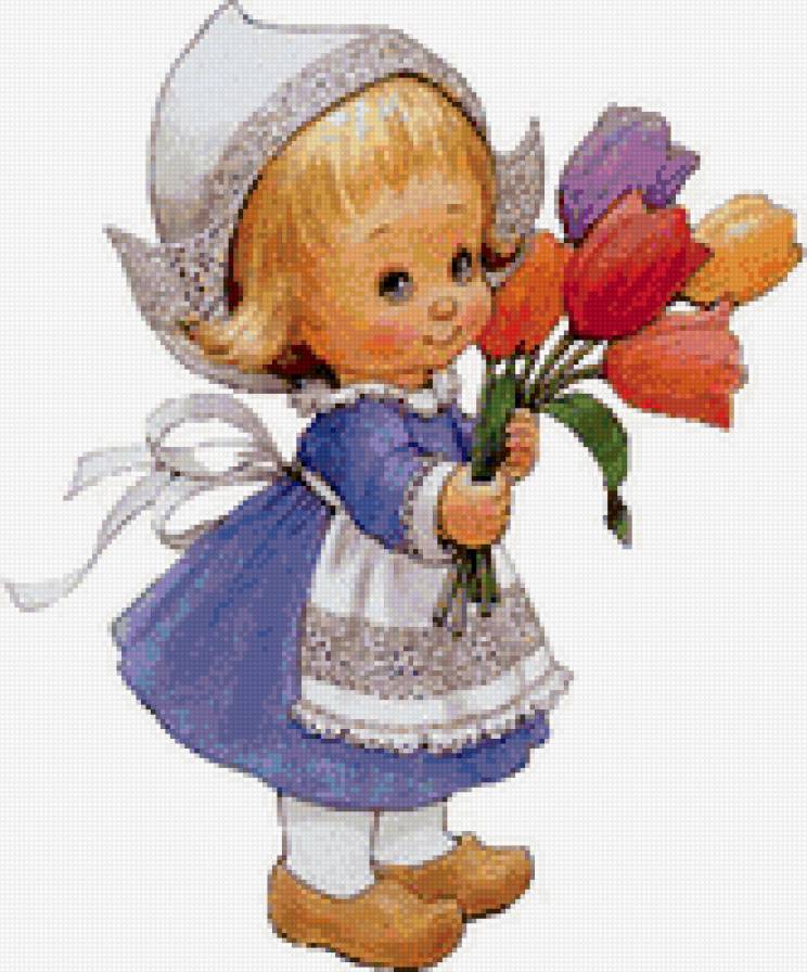 детская серия - дети, цветы, девочка - предпросмотр