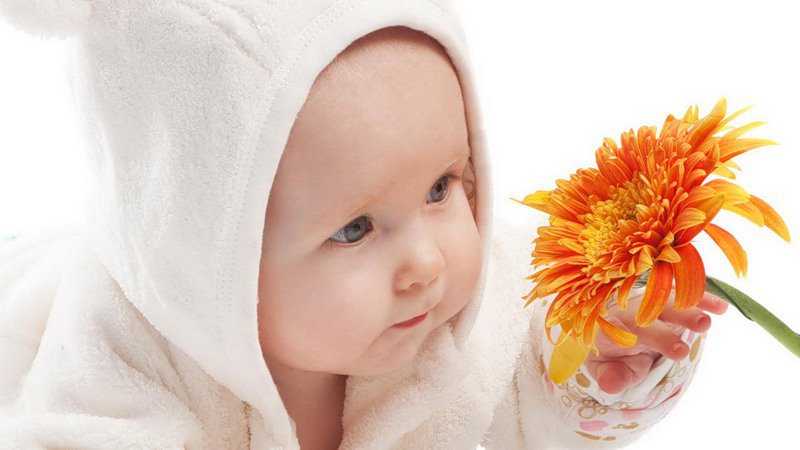 любопытство - цветы, дети, девочка - оригинал