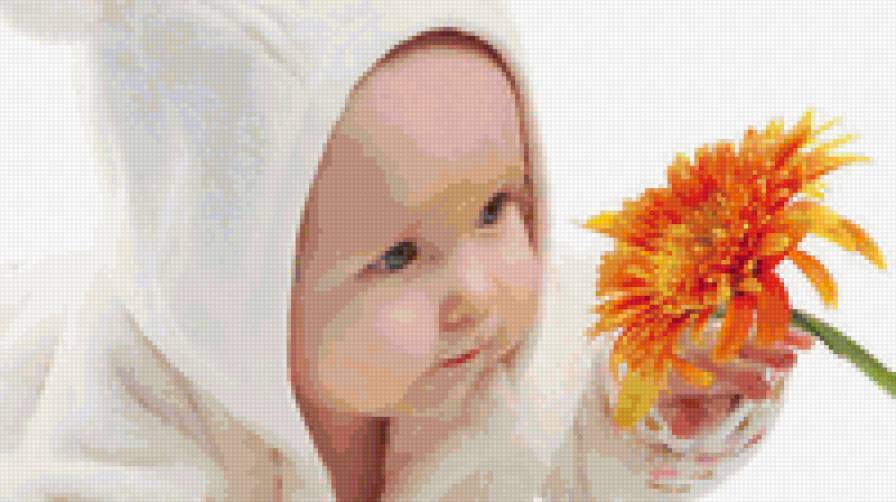 любопытство - цветы, девочка, дети - предпросмотр