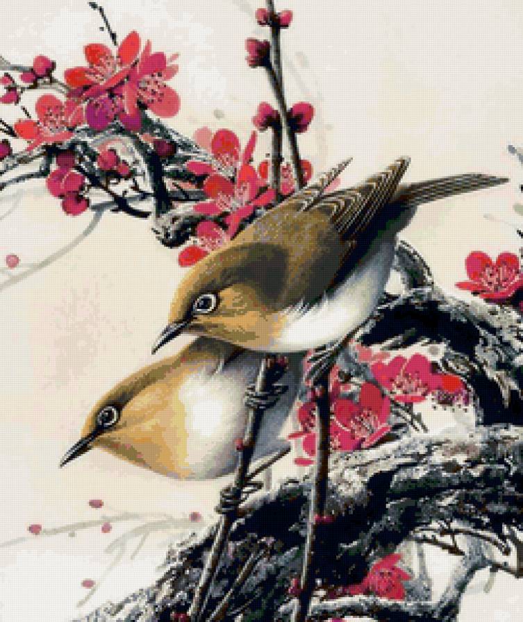 Птицы - анималисты, природа, картина, птицы - предпросмотр