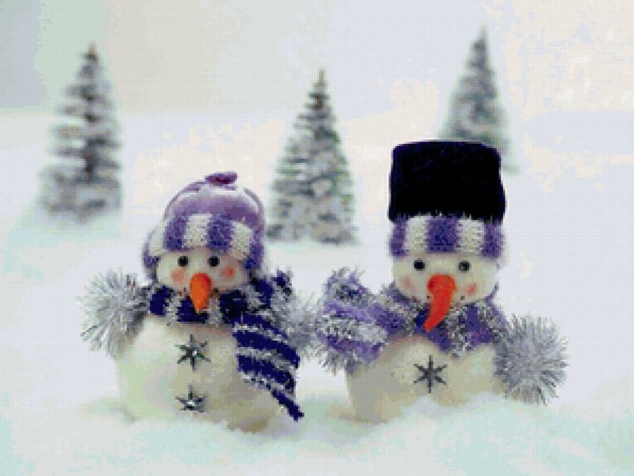 Снеговики - снеговик, новый год, зима - предпросмотр