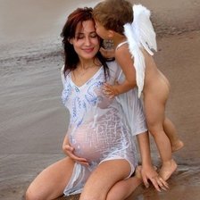 Схема вышивки «женщина и ангел»