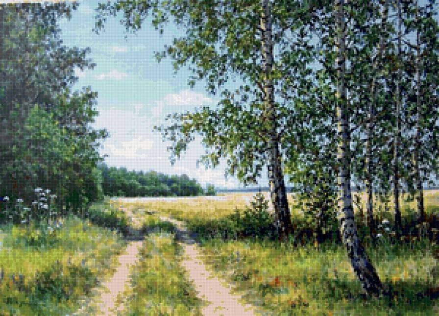 Пейзаж, березы - березы, пейзаж - предпросмотр