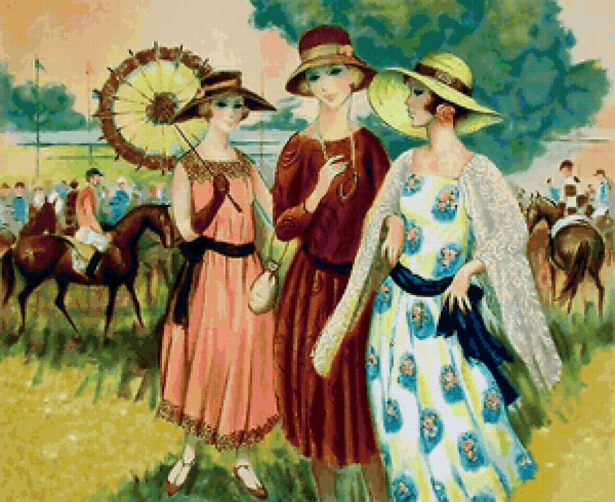 Ретро - женский образ, живопись - предпросмотр