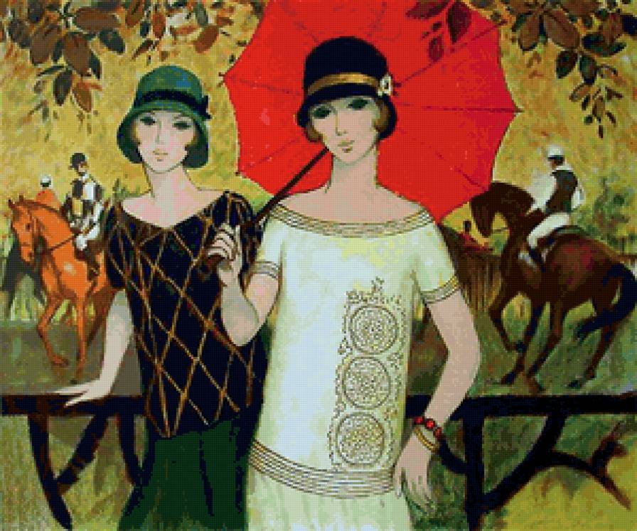 Ретро - женский образ, живопись - предпросмотр