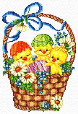 пасхальные цыплята - корзина, цыплята, пасха - оригинал
