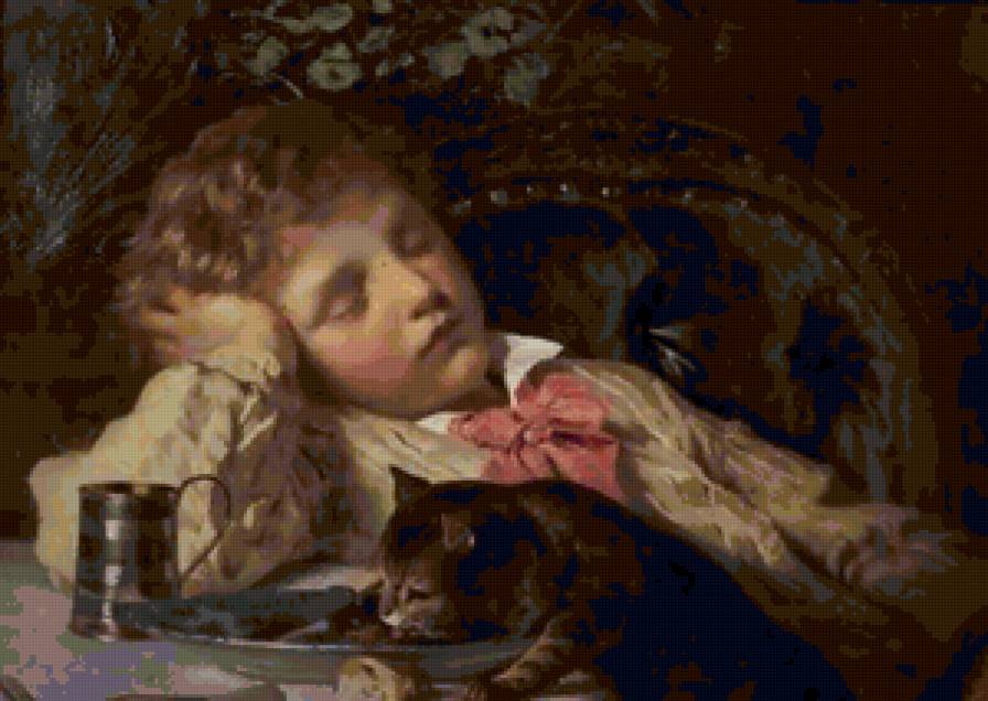 Подходящий момент - мальчик, котенок - предпросмотр