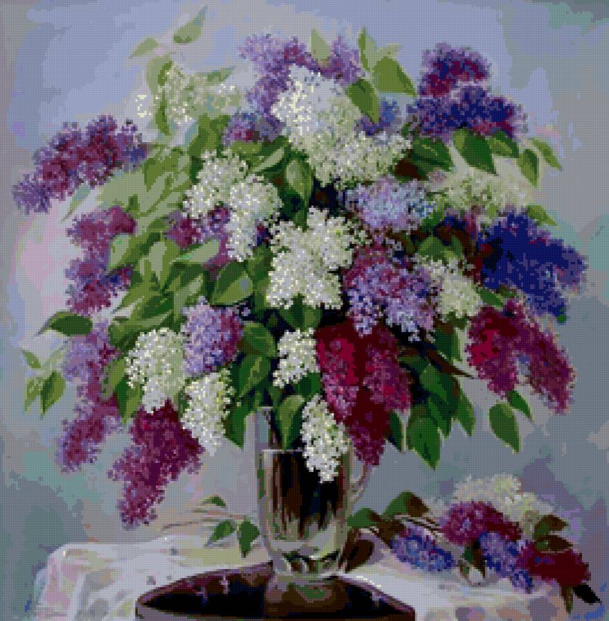 букет сирени - цветы, сирень, акварель - предпросмотр