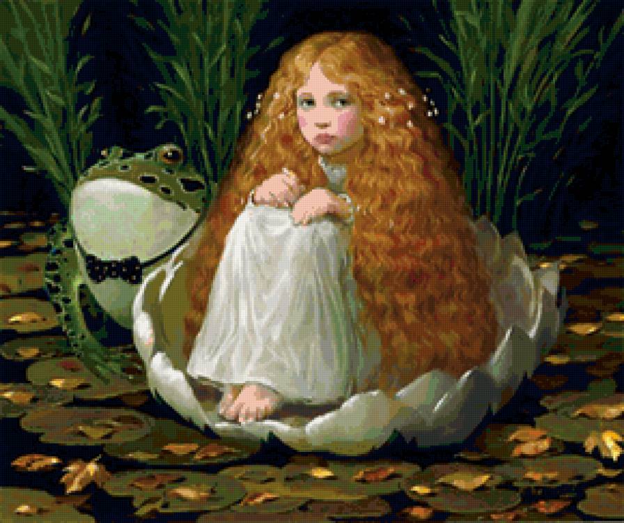 дюймовочка - сказка, девочка, дюймовочка, иллюстрация - предпросмотр