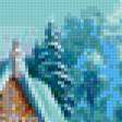 Предпросмотр схемы вышивки «домик в зимнем лесу» (№96843)