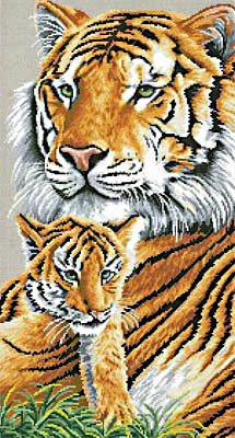 Тигрица с тигрёнком - дикие животные, тигр, звери, тигры, животные, тигренок - оригинал